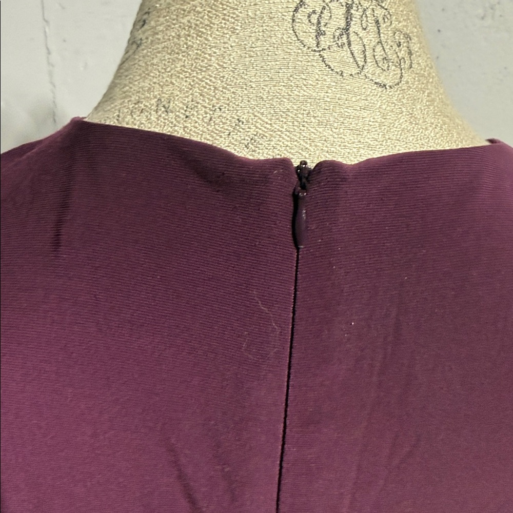 Nina Leonard Asymmetrical Dress in Deep Purple - Picture 8 of 14